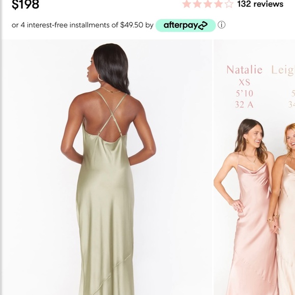 Show me your Mumu Tuscony Maxi Slip Dress - Moss Green Luxe Satin - Picture 2 of 2
